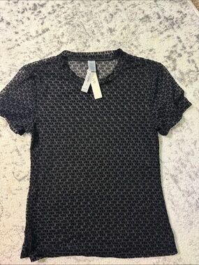 VSX Black All-Over Logo Short Sleeve Tee